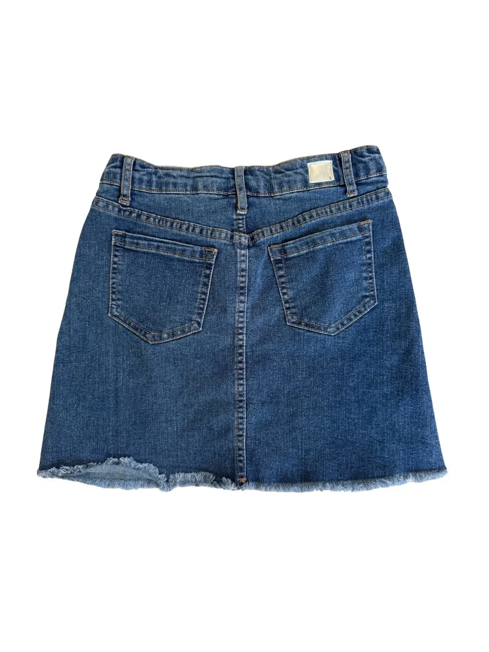 kidpik Dark Blue Denim Button-Front Mini Skirt